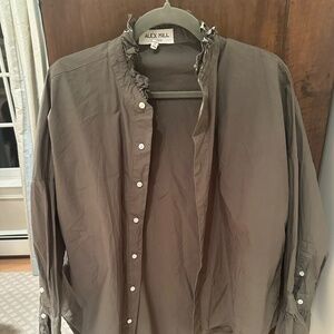 Alex Mill ruffled cotton poplin shirt